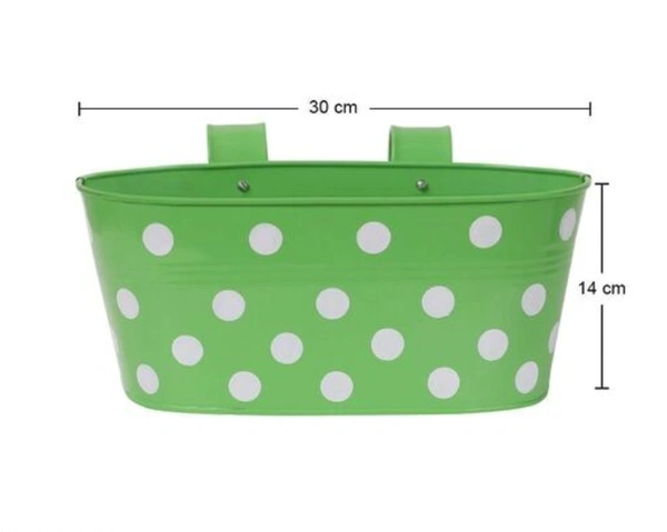 COPPER AART DOTTED Multicolor Rectangle Hanging Metal Pot Holders Doubble Hooks Set of 5 - Free Size, Multicolor, Metal, Dotted, Set of 5, Rectanglar